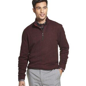 Van Heusen flex pullover zip up sweater brown men's size large